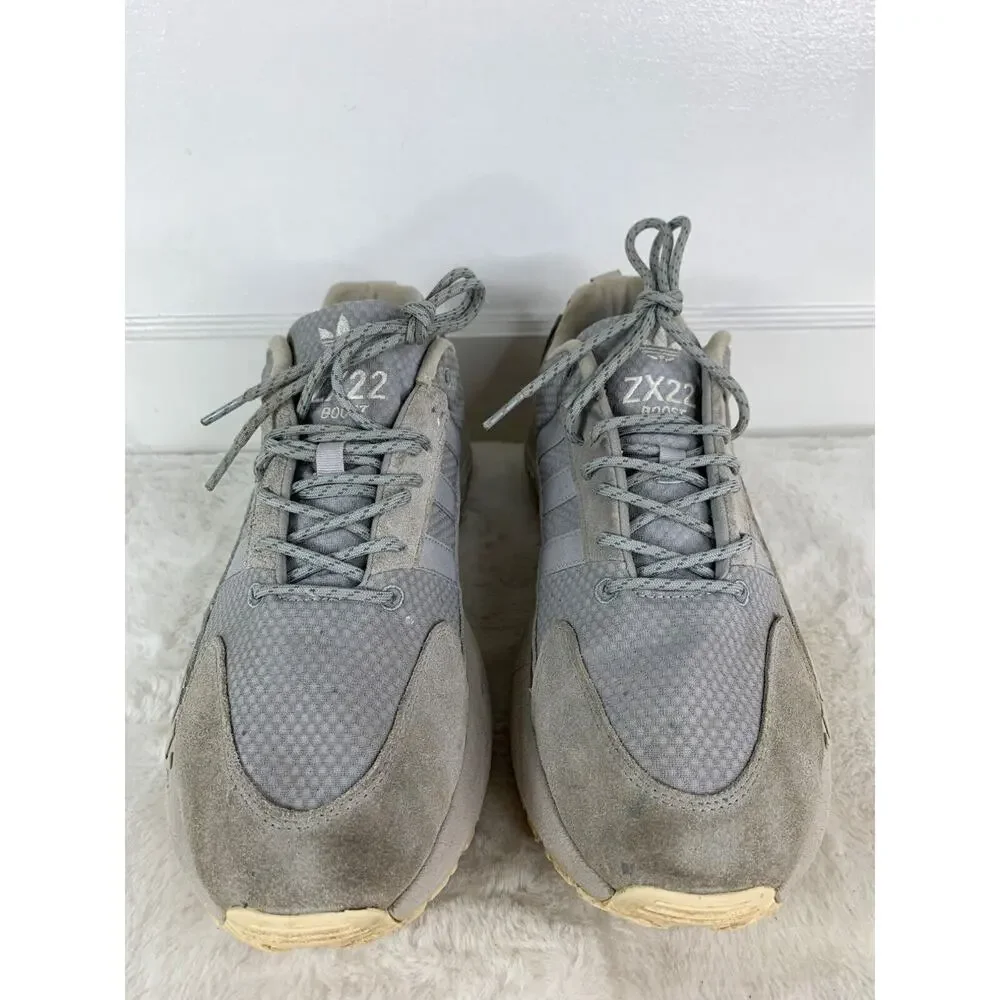 Adidas ZX22 Boost Mens Sneakers Size 11 Gray Mesh & Suede Athletic Shoes